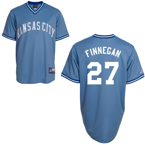 Brandon Finnegan #27 mlb Jersey-Kansas City Royals Women's Authentic Road Blue Baseball Jersey